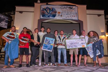 A fishing team at the Los Cabos Billfish Tournament