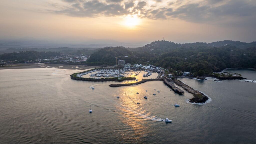 Aerial view of Quepos Costa Rica Marina Pez Vela